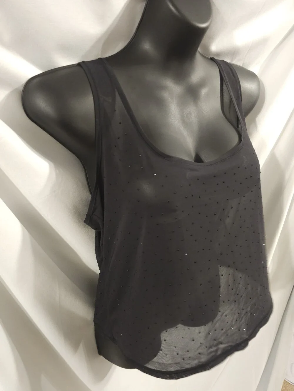 Skims Rhinestone Swim Tank Cover Ups TP-TNK-3494 Onyx Size 3X